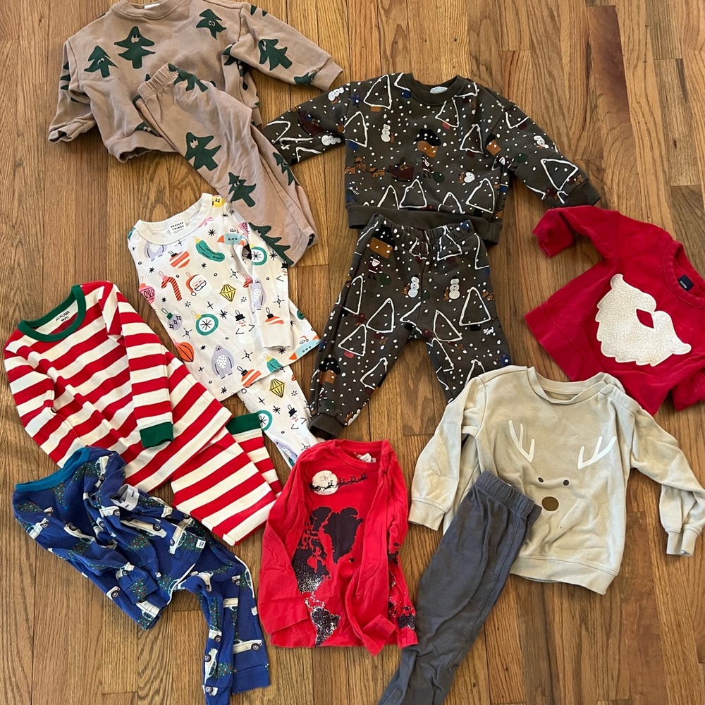Christmas Lot 18-24m / 2T Zara Crewcuts Baby Gap PJs and jogging sets